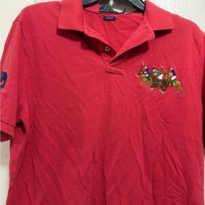 Polo by Ralph Lauren Men’s Red Short-Sleeve Polo with Multi-Player Embroidery